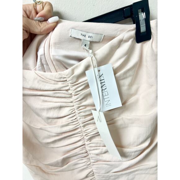 NWT The Sei Pull On High Waisted Center Ruched Mini Skirt Pastel Pink Women's 4 - Picture 5 of 6